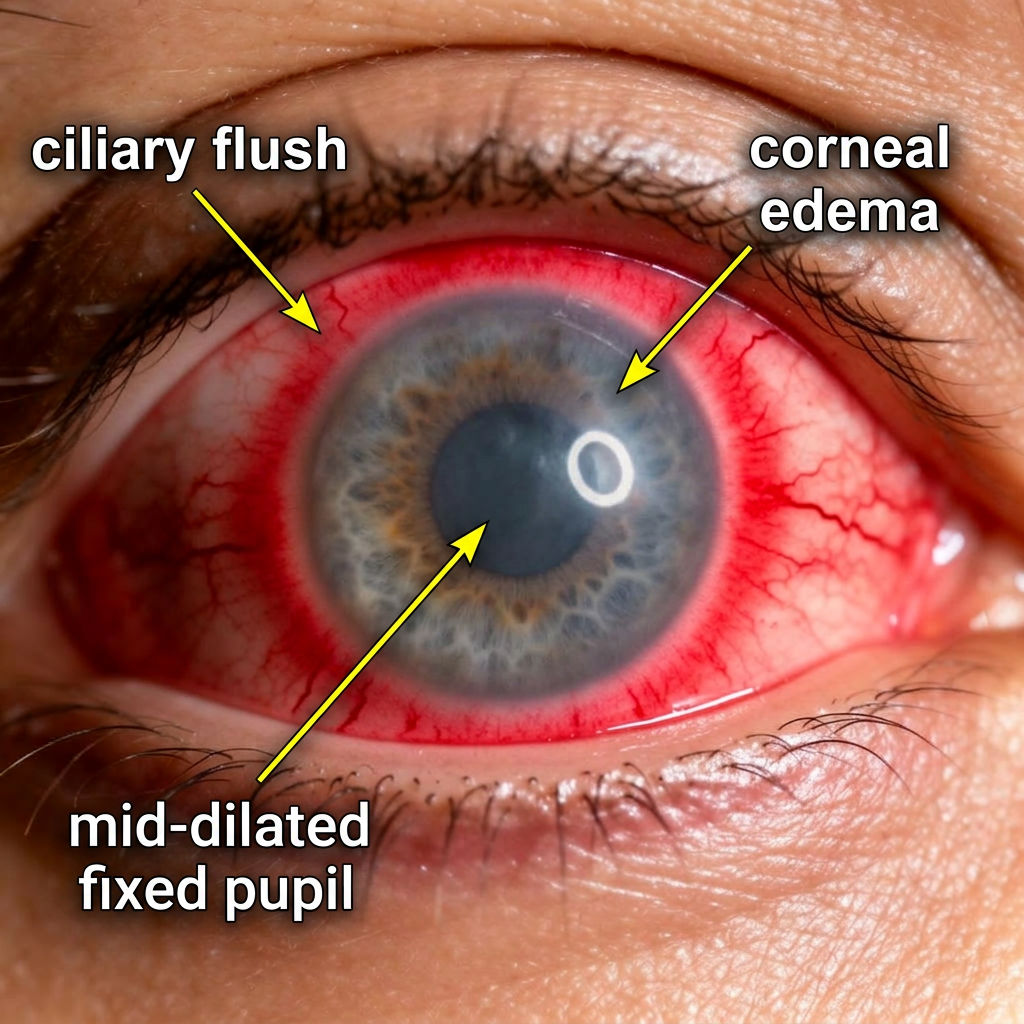 Illustration of Acute Angle-Closure Glaucoma