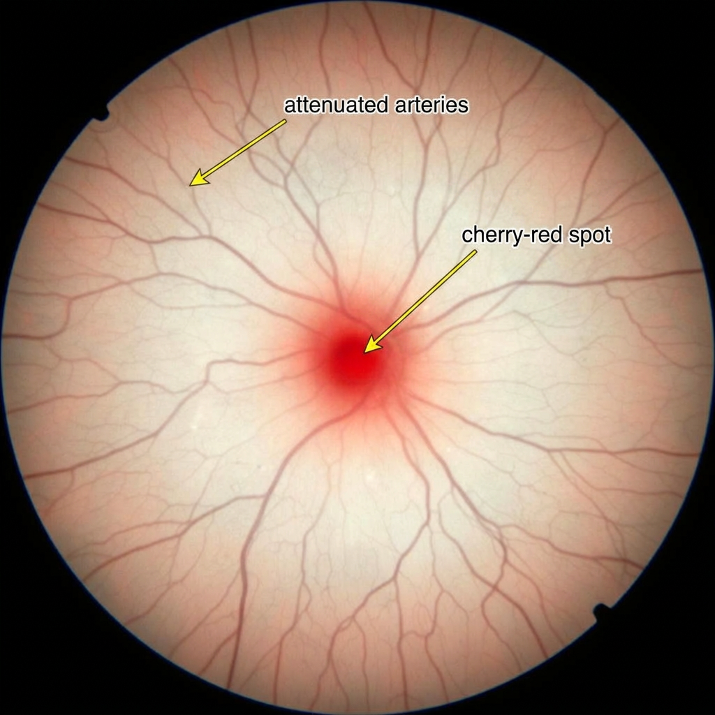 Illustration of Central Retinal Artery Occlusion (CRAO)