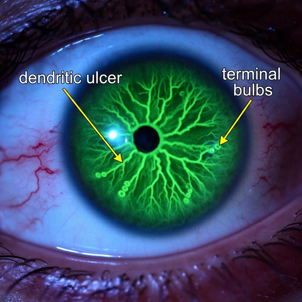 Illustration of Herpes Simplex Keratitis