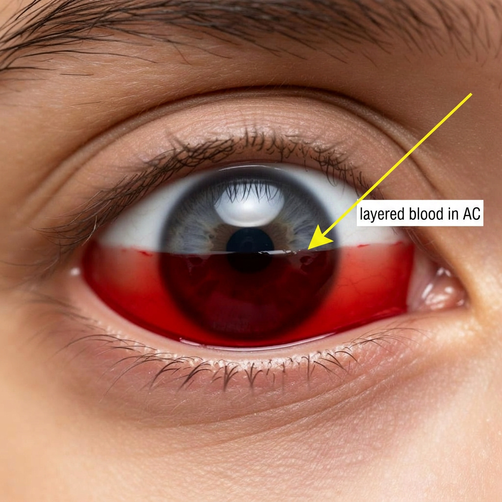 Illustration of Hyphema