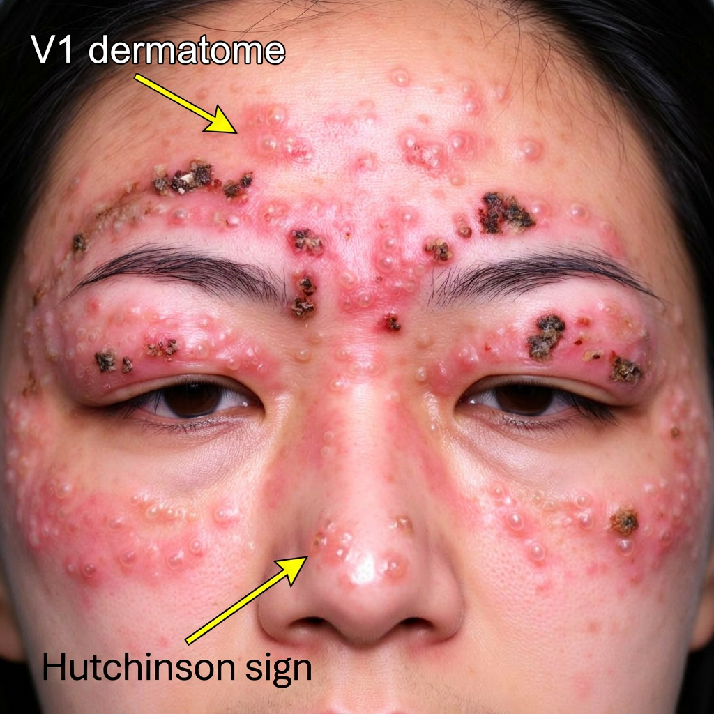 Illustration of Herpes Zoster Ophthalmicus