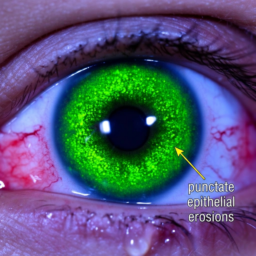 Illustration of UV Keratitis (Welder's / Snow Blindness)